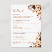 Fall Rustikale Braun und Elfenbeinküste Rose Hochz Begleitkarte (Vorderseite)