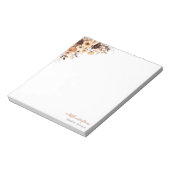 Fall Rustikale Braun und Elfenbeinküste Rose Hochz Notizblock (Rotiert)