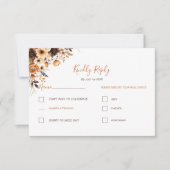 Fall Rustikale Braun und Elfenbeinküste Rose Hochz RSVP Karte (Vorderseite)