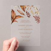 Fall Rustikale Hochzeit Terracotta Acryleinladungen (Insitu (Handheld))