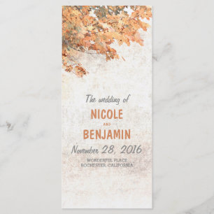 Fall Rustikale Hochzeitsprogramme Programm