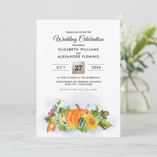 Fall Rustikale Landschaft | Erntezeit im Herbst Einladung (Stehend Vorderseite)