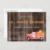 Fall Rustikale Pick Up Pumpkins Fall Party Einladu Einladungspostkarte (Vorne/Hinten)