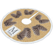 Fall Rustikale Pinecones Personalisiert Familienna Polyester Weihnachtsbaumdecke (Schrägansicht)