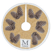 Fall Rustikale Pinecones Personalisiert Familienna Polyester Weihnachtsbaumdecke (Vorderseite)