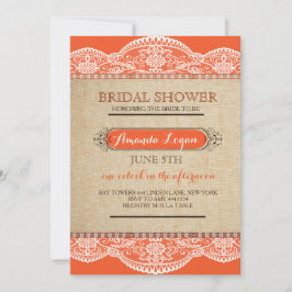 Fall Rustikale Spitzen-Bridal-Dusche Einladungen