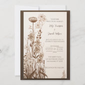 Fall Rustikale Wildblume Einladung Hochzeit (Vorderseite)