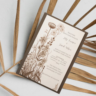 Fall Rustikale Wildblume Einladung Hochzeit