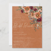 Fall Rustikaler Rust & Wein Blumenkohl Brunch Einladung (Vorderseite)