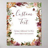 Fall Rustikales botanisches Brautparty Zeichen Poster (Vorne)