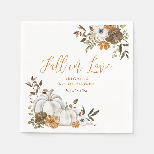 Fall Rustikales Pumpkin-Brautparty Serviette (Vorderseite)