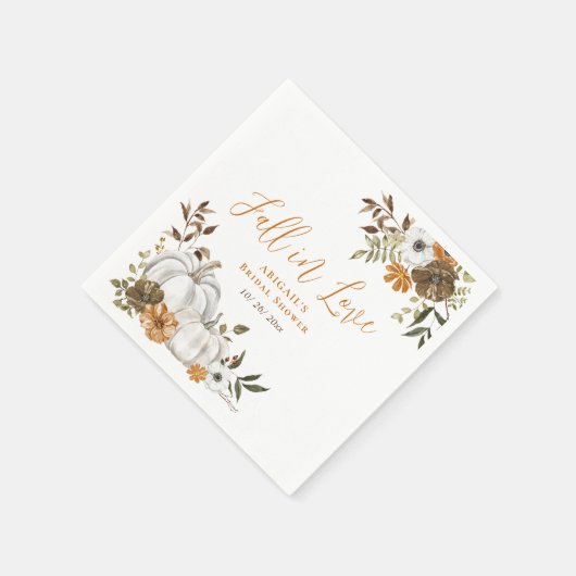 Fall Rustikales Pumpkin-Brautparty Serviette (Ecke)