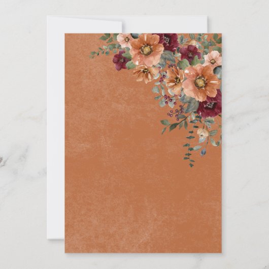 Fall Rustikales Rust & Wine Brautparty Einladung (Rückseite)