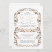 Fall Rustikales Woodland Vintages Brautparty Einladung (Vorne/Hinten)