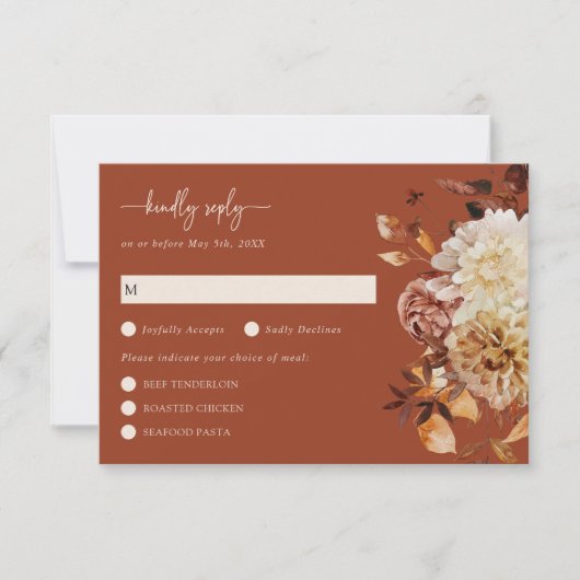 Fall Rustische Blätter Terracotta RSVP Karte (Vorderseite)