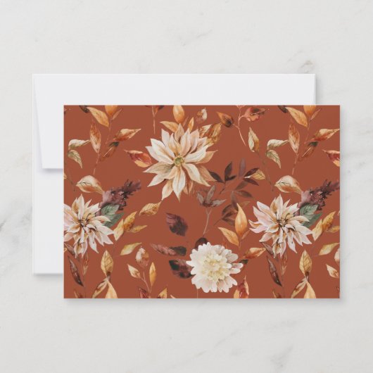 Fall Rustische Blätter Terracotta RSVP Karte (Rückseite)