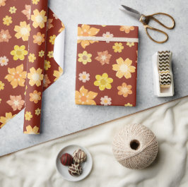 Fall Rustische Blume Eleganter Nahtloser Erntedank Geschenkpapier