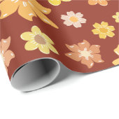 Fall Rustische Blume Eleganter Nahtloser Erntedank Geschenkpapier (Rolleneckpunkt)