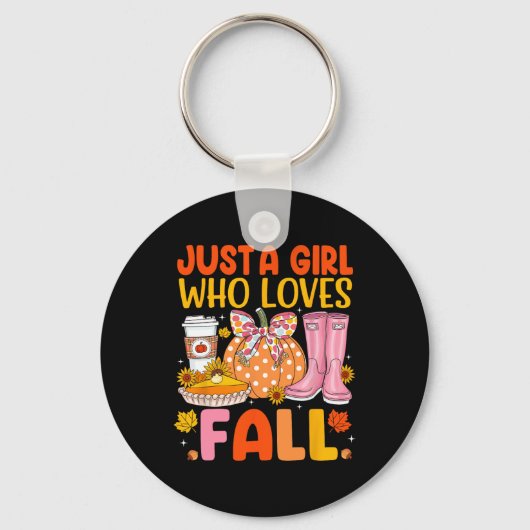 Fall S für Mädchen Pumpkin Saison Herbst Thanksgiv Schlüsselanhänger (Vorderseite)