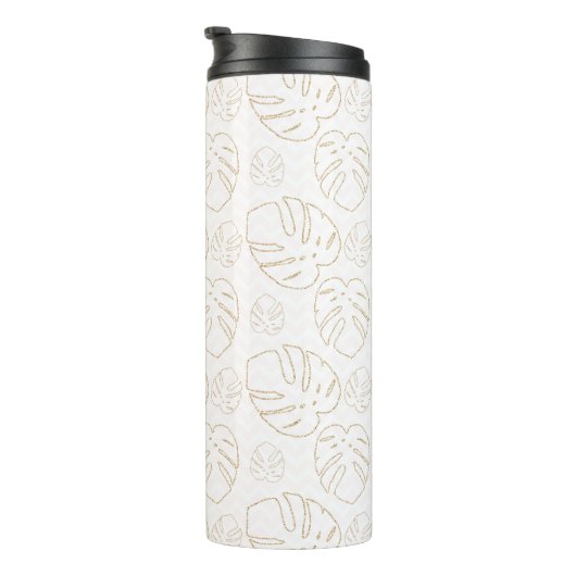 Fall Saison Gold Leaf Muster Thermal Tumbler Thermosbecher (Nach rechts gedreht)
