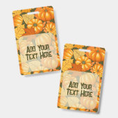 Fall Saison Halloween Pumpkins Muster Ausweis (Vorder- & Rückseite)