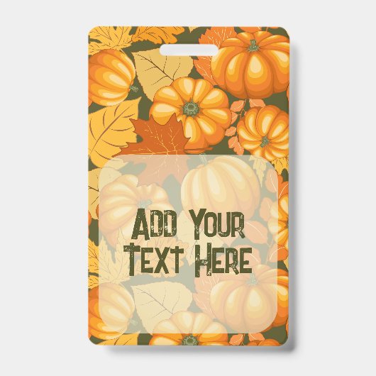 Fall Saison Halloween Pumpkins Muster Ausweis (Vorderseite)