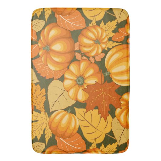 Fall Saison Halloween Pumpkins Muster Badematte (Vorderseite Vertikal)