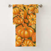 Fall Saison Halloween Pumpkins Muster Badhandtuch Set (Insitu)