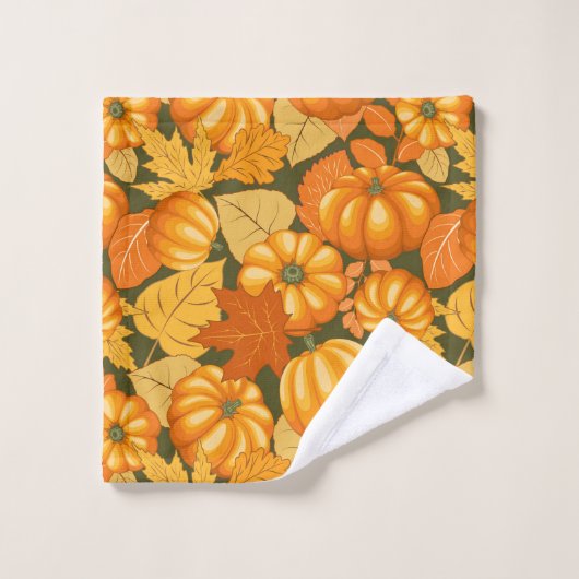 Fall Saison Halloween Pumpkins Muster Badhandtuch Set (Waschlappen)