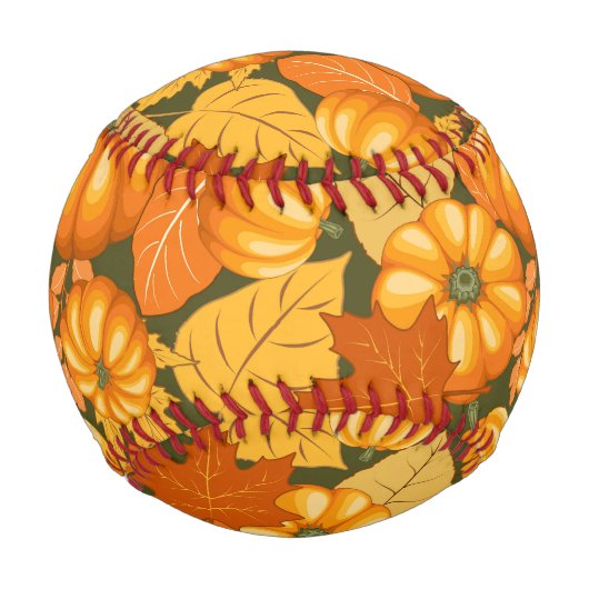 Fall Saison Halloween Pumpkins Muster Baseball (Vorderseite)