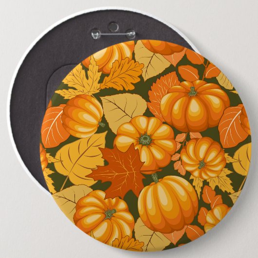 Fall Saison Halloween Pumpkins Muster Button (Vorne & Hinten)
