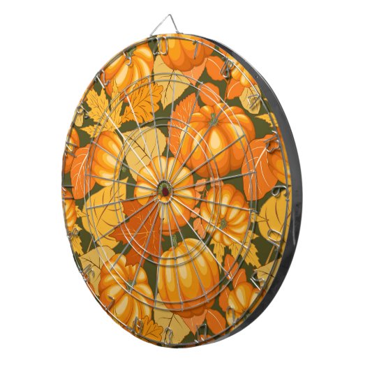 Fall Saison Halloween Pumpkins Muster Dartscheibe (Vorderseite rechts)