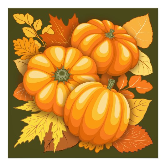 Fall Saison Halloween Pumpkins Muster Fotodruck (Vorne)