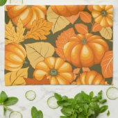 Fall Saison Halloween Pumpkins Muster Geschirrtuch (Gefaltet)