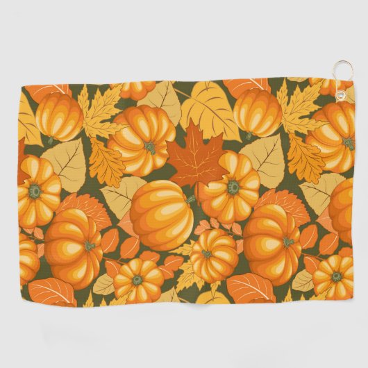 Fall Saison Halloween Pumpkins Muster Golfhandtuch (Horizontal)