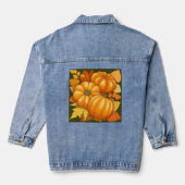 Fall Saison Halloween Pumpkins Muster Jeansjacke (Rückseite)