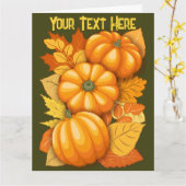 Fall Saison Halloween Pumpkins Muster Karte (Gelbe Blume)