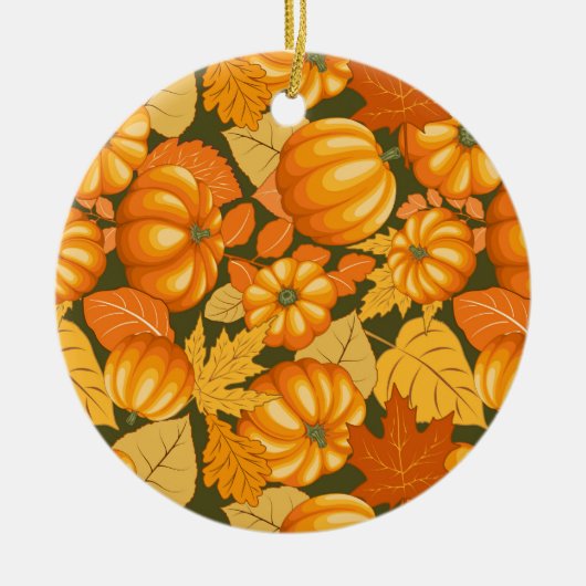 Fall Saison Halloween Pumpkins Muster Keramik Ornament (Vorne)