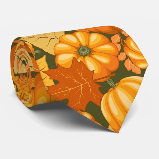 Fall Saison Halloween Pumpkins Muster Krawatte (Gerollt)