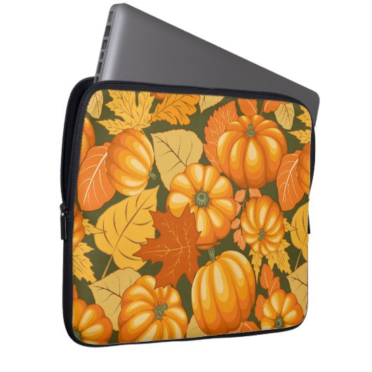 Fall Saison Halloween Pumpkins Muster Laptopschutzhülle (Vorne Rechts)