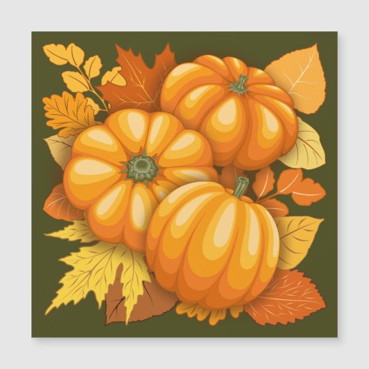 Fall Saison Halloween Pumpkins Muster Magneteinladung (Vorderseite)