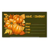 Fall Saison Halloween Pumpkins Muster Magnetische Visitenkarte (Vorderseite)