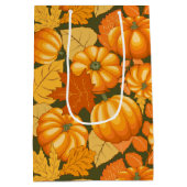 Fall Saison Halloween Pumpkins Muster Mittlere Geschenktüte (Rückseite)