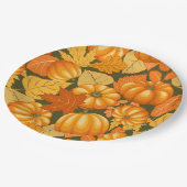 Fall Saison Halloween Pumpkins Muster Pappteller (Schrägansicht)