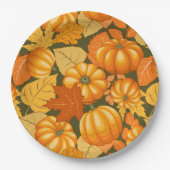 Fall Saison Halloween Pumpkins Muster Pappteller (Vorderseite)