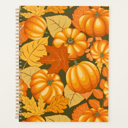 Fall Saison Halloween Pumpkins Muster Planer (Vorderseite)