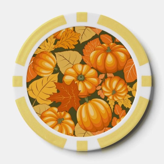 Fall Saison Halloween Pumpkins Muster Pokerchips (Vorderseite)