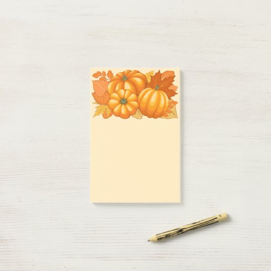 Fall Saison Halloween Pumpkins Muster Post-it Klebezettel (Auf Schreibtisch)