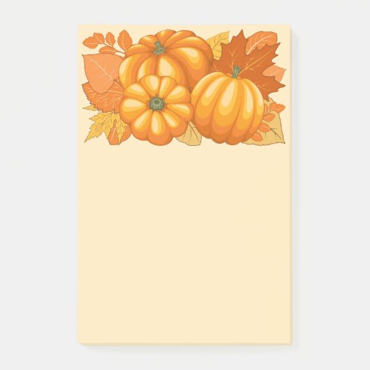 Fall Saison Halloween Pumpkins Muster Post-it Klebezettel (Vorderseite)