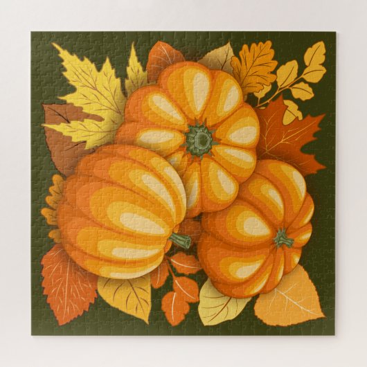 Fall Saison Halloween Pumpkins Muster Puzzle (Horizontal)